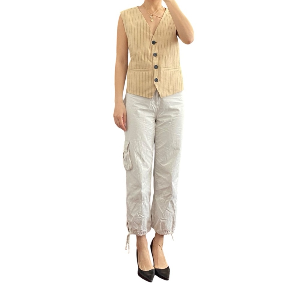Maje Striped Beige Vest Size 38/US M
